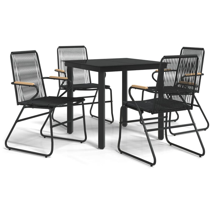 Set mobilier de grădină, 5 piese, negru, ratan PVC - WALTI WALTI