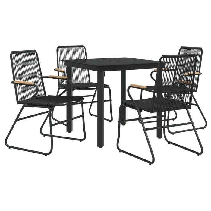 Set mobilier de grădină, 5 piese, negru, ratan PVC - WALTI WALTI