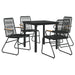 Set mobilier de grădină, 5 piese, negru, ratan PVC - WALTI WALTI