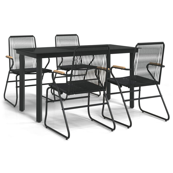 Set mobilier de grădină, 5 piese, negru, ratan PVC - WALTI WALTI