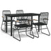 Set mobilier de grădină, 5 piese, negru, ratan PVC - WALTI WALTI