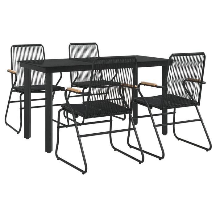 Set mobilier de grădină, 5 piese, negru, ratan PVC - WALTI WALTI