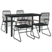 Set mobilier de grădină, 5 piese, negru, ratan PVC - WALTI WALTI