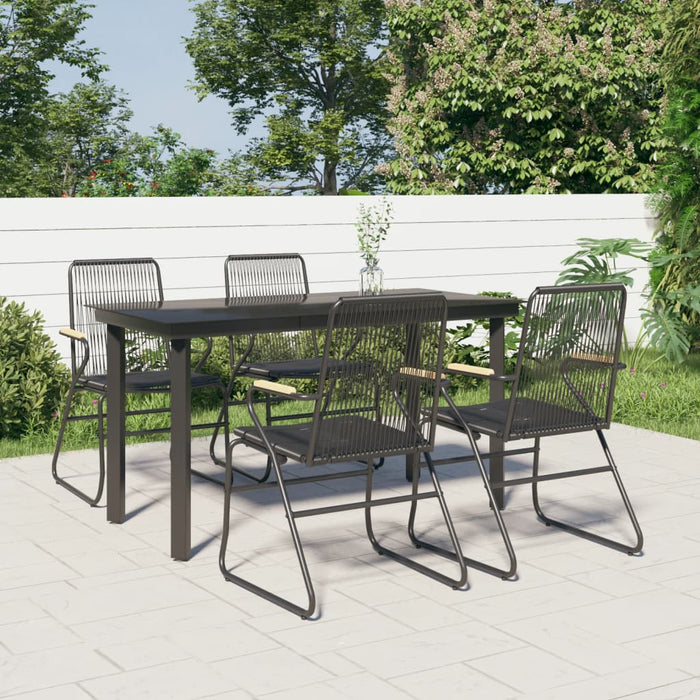 Set mobilier de grădină, 5 piese, negru, ratan PVC - WALTI WALTI