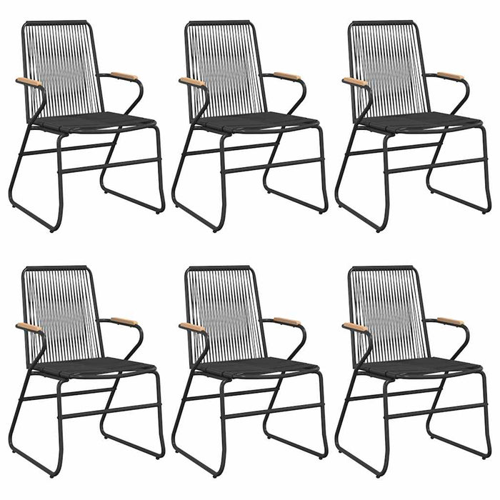 Set mobilier de grădină, 7 piese, negru, ratan PVC WALTI