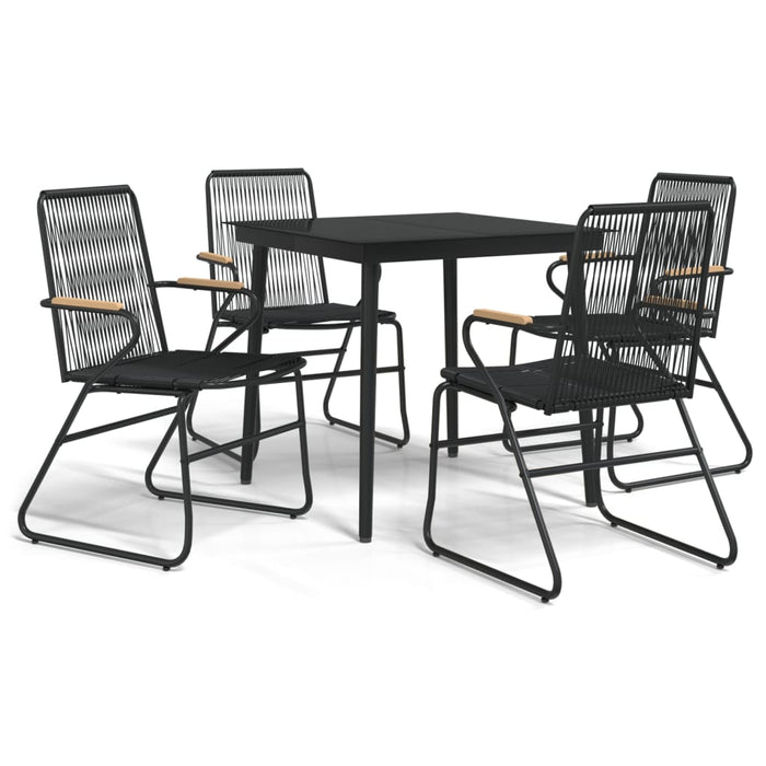 Set mobilier de grădină, 5 piese, negru, ratan PVC - WALTI WALTI