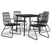 Set mobilier de grădină, 5 piese, negru, ratan PVC - WALTI WALTI