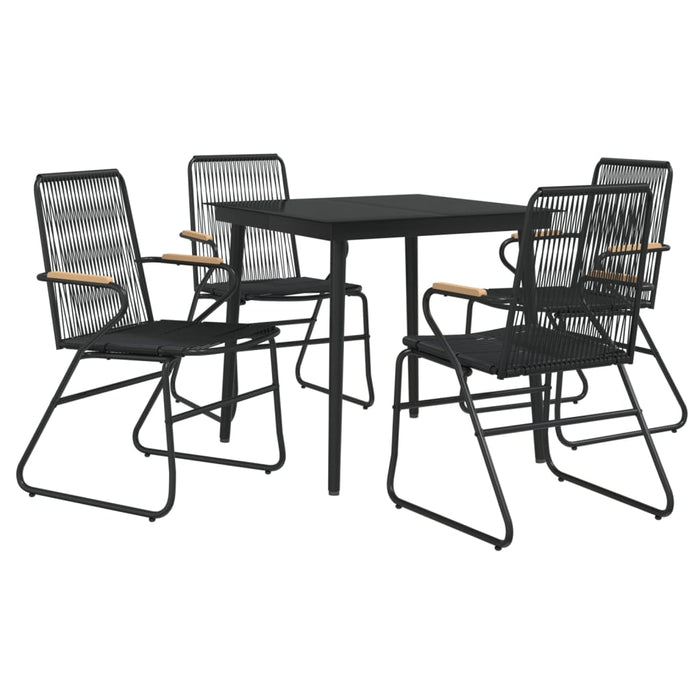 Set mobilier de grădină, 5 piese, negru, ratan PVC - WALTI WALTI
