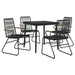 Set mobilier de grădină, 5 piese, negru, ratan PVC - WALTI WALTI
