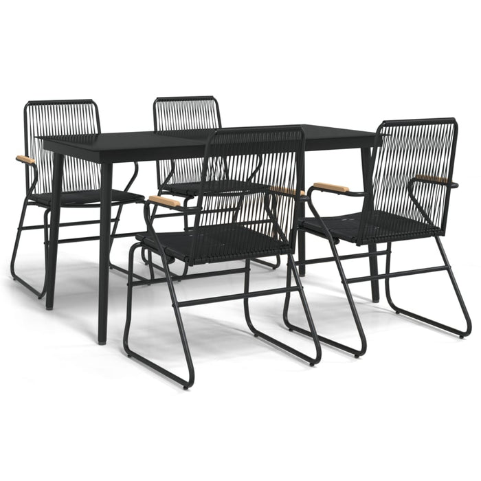 Set mobilier de grădină, 5 piese, negru, ratan PVC WALTI