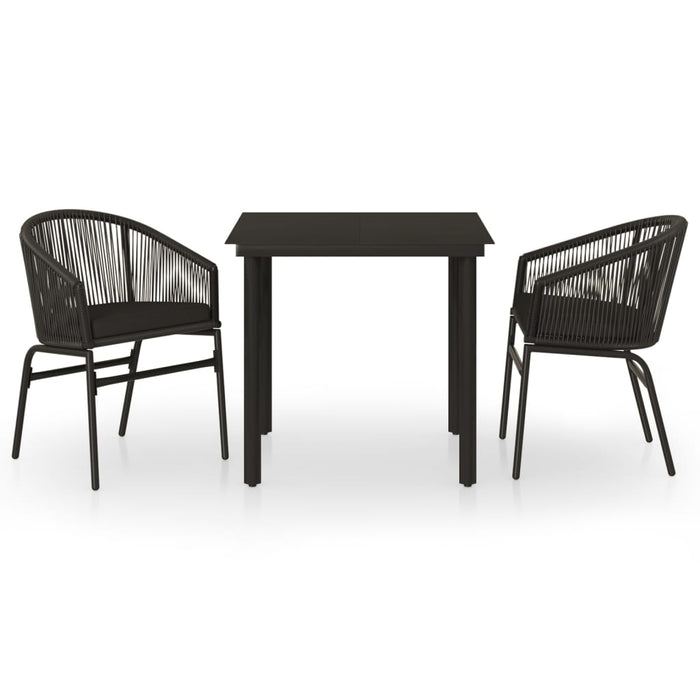 Set de mobilier pentru grădină, 3 piese, negru - WALTI WALTI