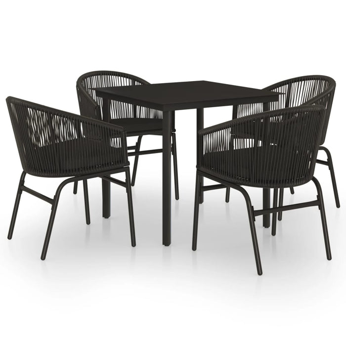 Set de servit masa pentru grădină, 5 piese, negru - WALTI WALTI
