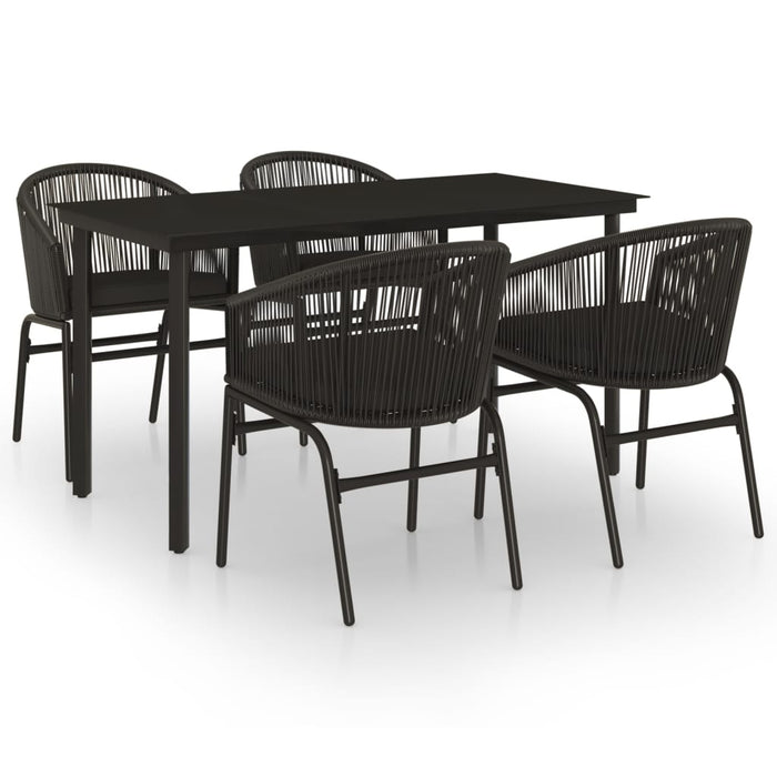 Set de servit masa pentru grădină, 5 piese, negru WALTI