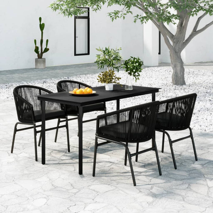 Set de servit masa pentru grădină, 5 piese, negru WALTI