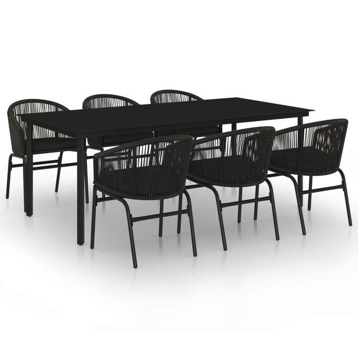Set de servit masa pentru grădină, 7 piese, negru - WALTI WALTI