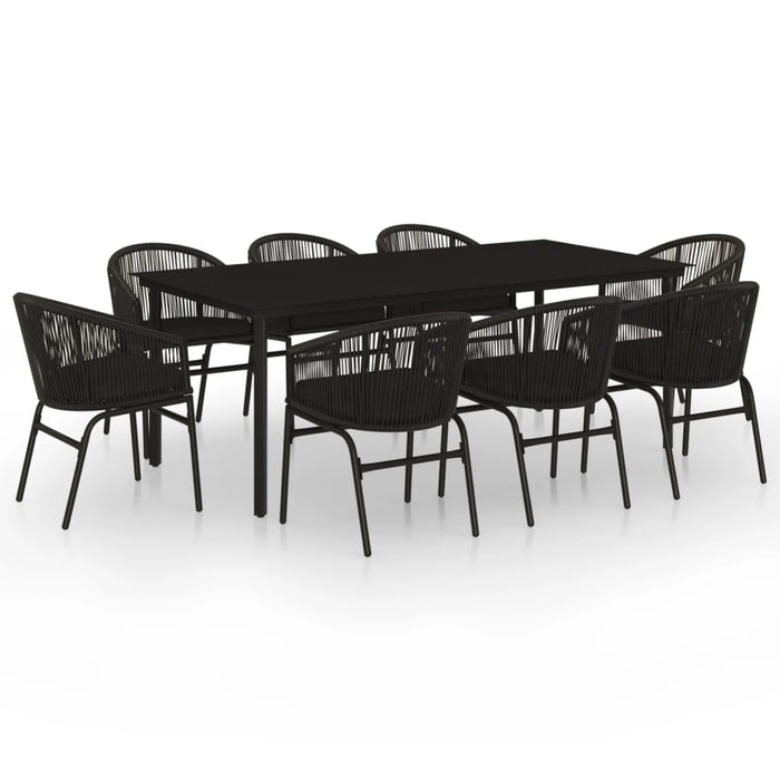 Set mobilier de grădină, 9 piese, negru WALTI