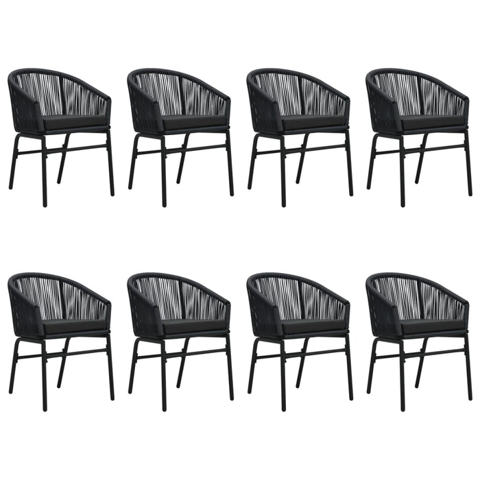 Set mobilier de grădină, 9 piese, negru WALTI