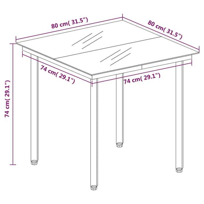 Set mobilier de grădină, 3 piese, maro WALTI