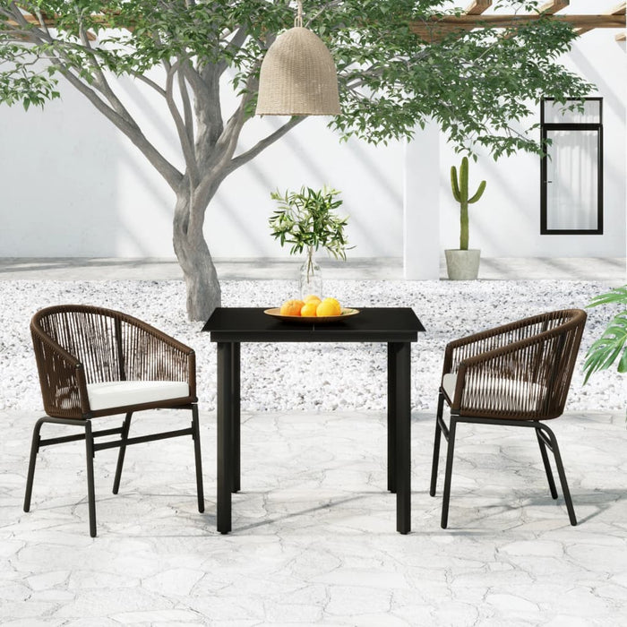 Set mobilier de grădină, 3 piese, maro WALTI