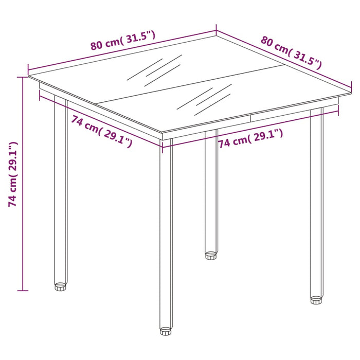 Set de mobilier pentru grădină, 5 piese, maro WALTI