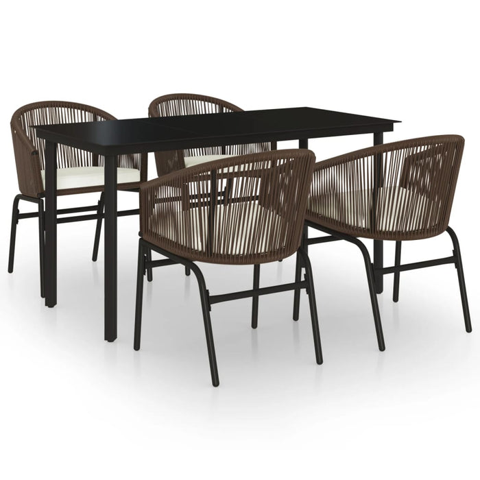 Set de mobilier pentru grădină, 5 piese, maro WALTI