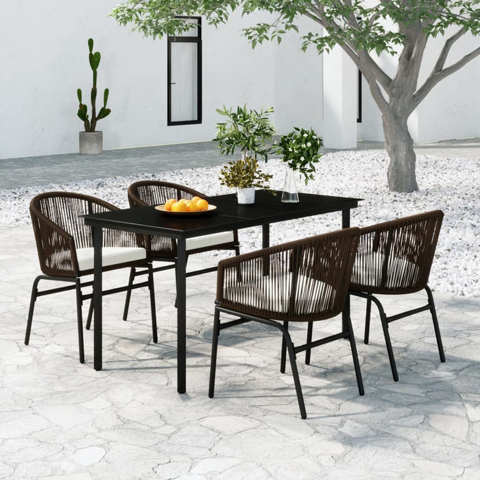 Set de mobilier pentru grădină, 5 piese, maro WALTI