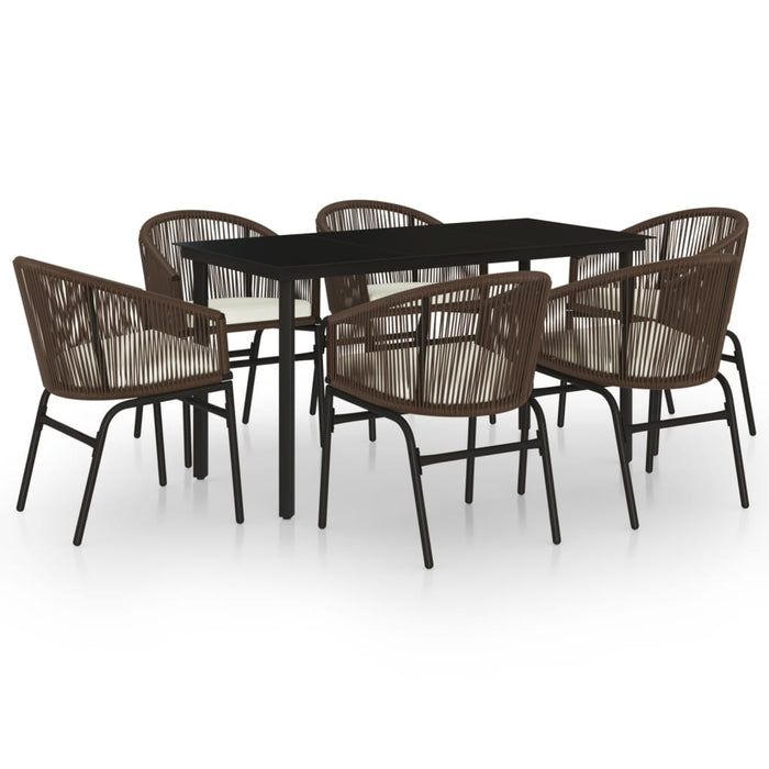 Set de mobilier pentru grădină, 7 piese, maro WALTI