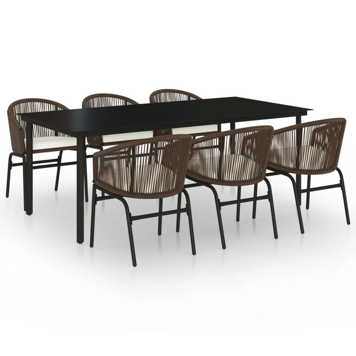 Set de mobilier pentru grădină, 7 piese, maro WALTI