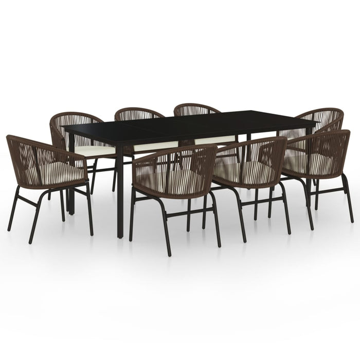 Set de mobilier pentru grădină, 9 piese, maro WALTI
