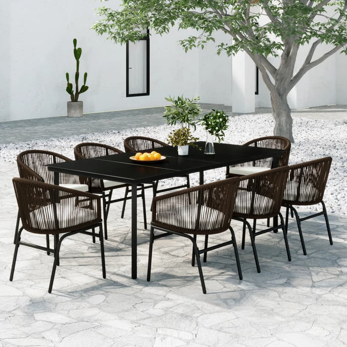 Set de mobilier pentru grădină, 9 piese, maro WALTI
