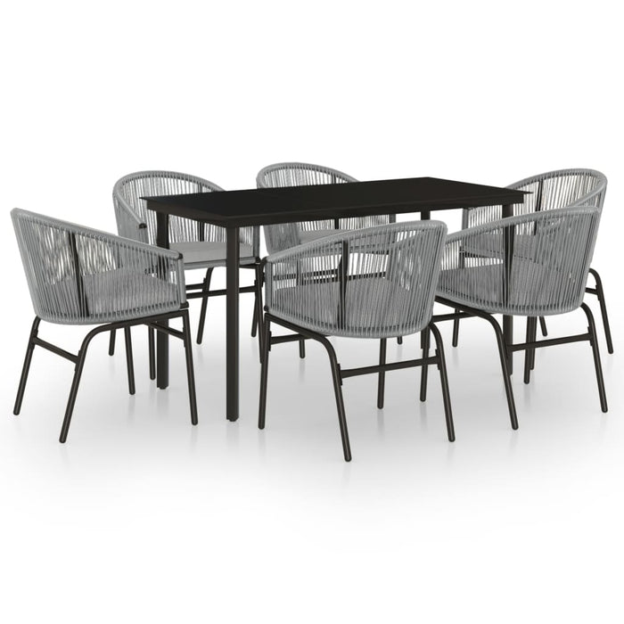 Set mobilier de grădină, 7 piese, gri WALTI