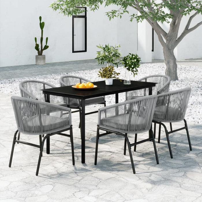 Set mobilier de grădină, 7 piese, gri WALTI