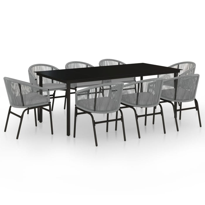 Set mobilier de grădină, 9 piese, gri WALTI