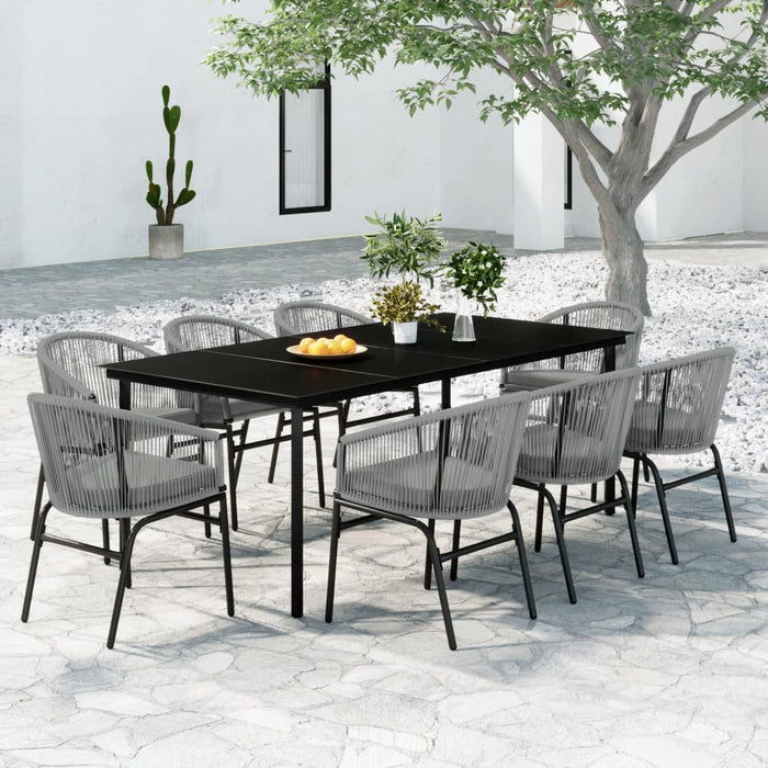 Set mobilier de grădină, 9 piese, gri WALTI