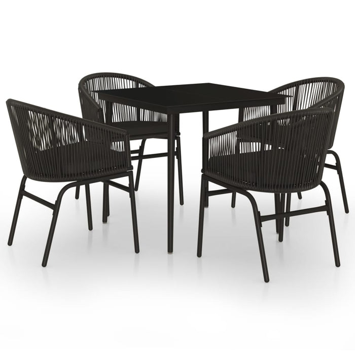Set de servit masa pentru grădină, 5 piese, negru - WALTI WALTI