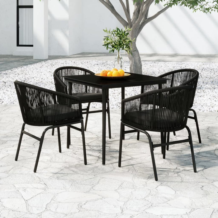 Set de servit masa pentru grădină, 5 piese, negru - WALTI WALTI