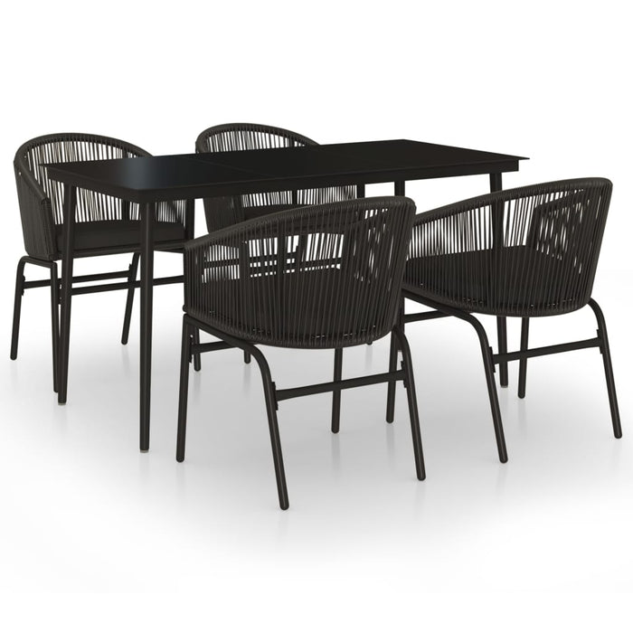 Set de servit masa pentru grădină, 5 piese, negru - WALTI WALTI