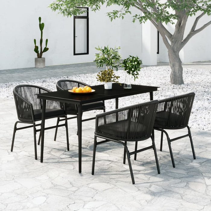 Set de servit masa pentru grădină, 5 piese, negru - WALTI WALTI