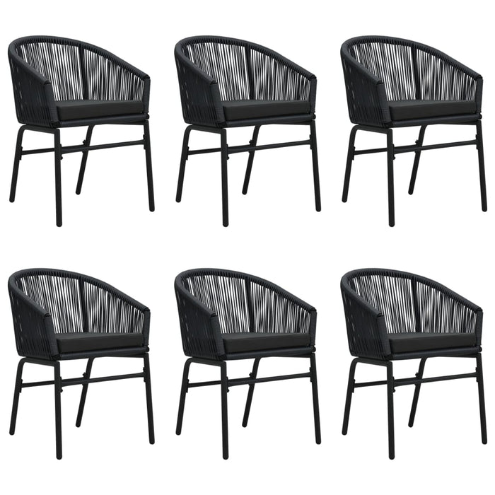 Set de servit masa pentru grădină, 7 piese, negru WALTI