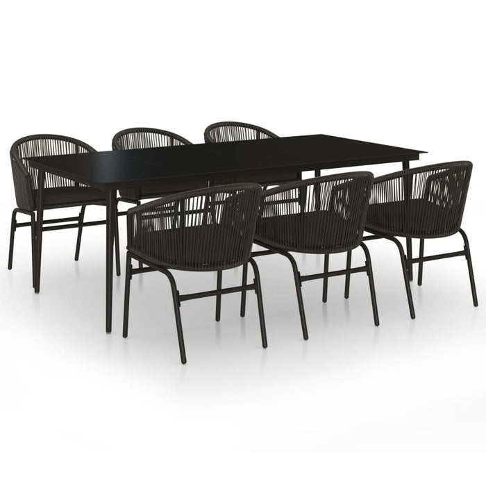 Set de servit masa pentru grădină, 7 piese, negru - WALTI WALTI