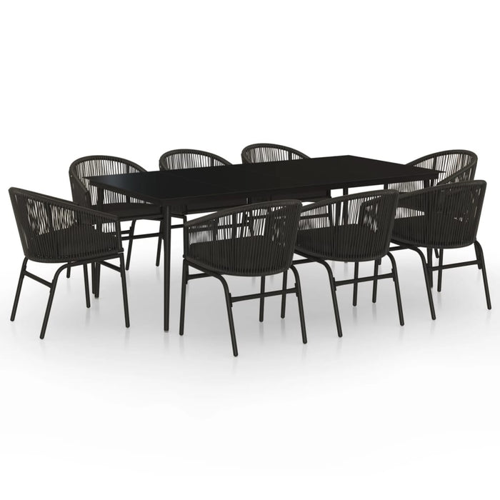 Set mobilier de grădină, 9 piese, negru - WALTI WALTI