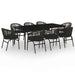 Set mobilier de grădină, 9 piese, negru - WALTI WALTI