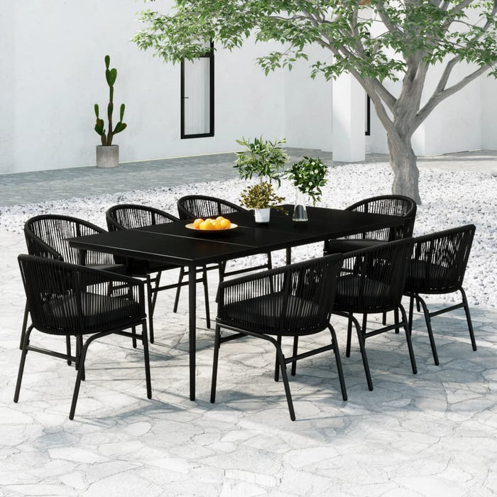 Set mobilier de grădină, 9 piese, negru - WALTI WALTI