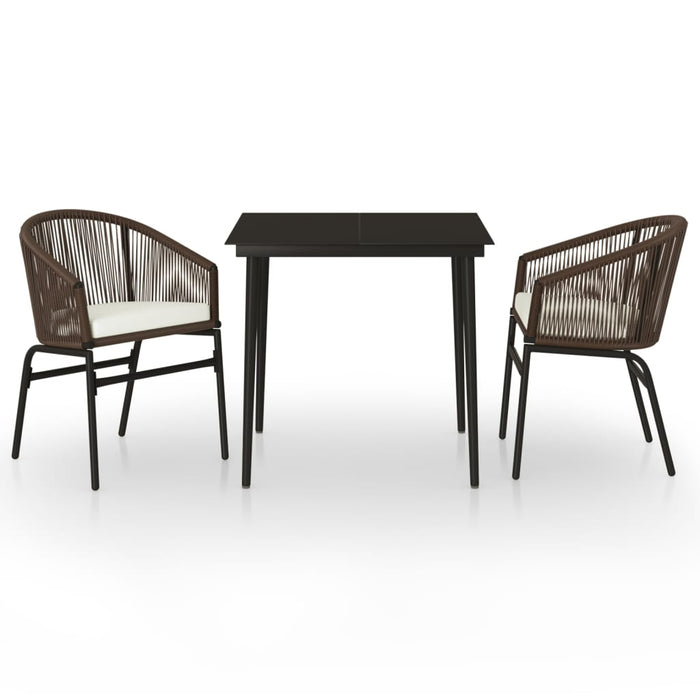 Set de mobilier pentru grădină, 3 piese, maro - WALTI WALTI