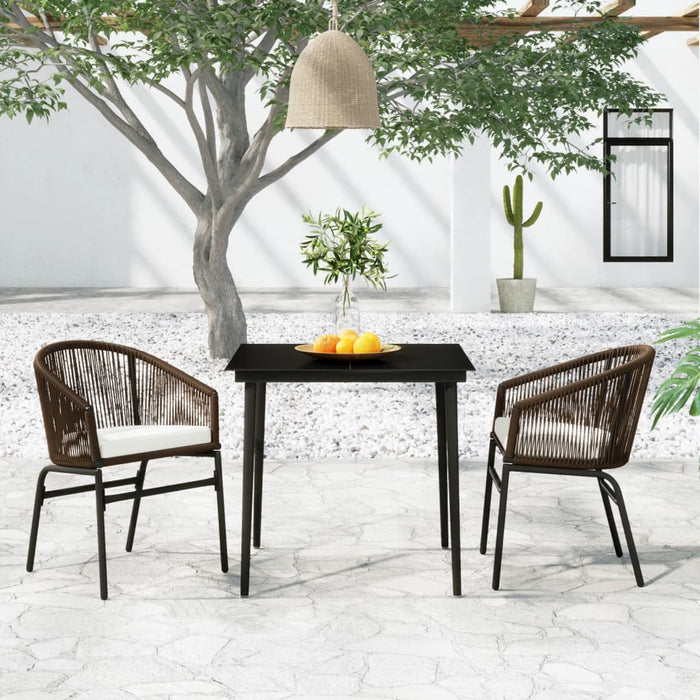 Set de mobilier pentru grădină, 3 piese, maro - WALTI WALTI