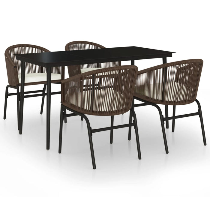 Set de mobilier pentru grădină, 5 piese, maro WALTI