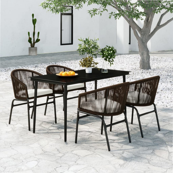 Set de mobilier pentru grădină, 5 piese, maro WALTI