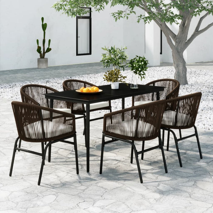 Set de mobilier pentru grădină, 7 piese, maro - WALTI WALTI