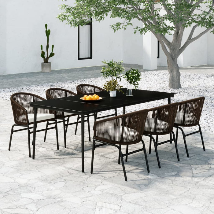 Set de mobilier pentru grădină, 7 piese, maro - WALTI WALTI