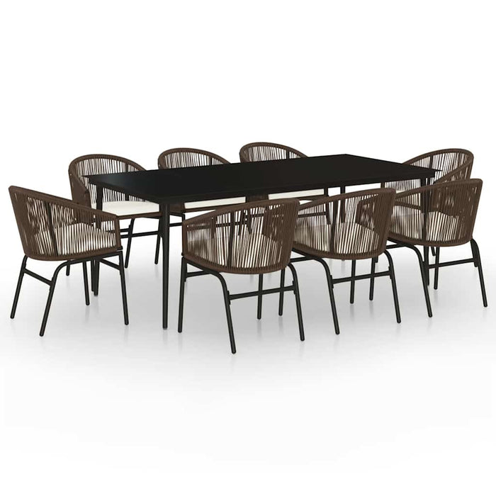 Set de mobilier pentru grădină, 9 piese, maro WALTI